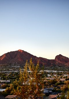The Scottsdale mountain horizon at dusk