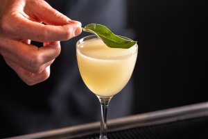Garnished cocktail