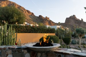 Fire Pit on Praying Monk Patio